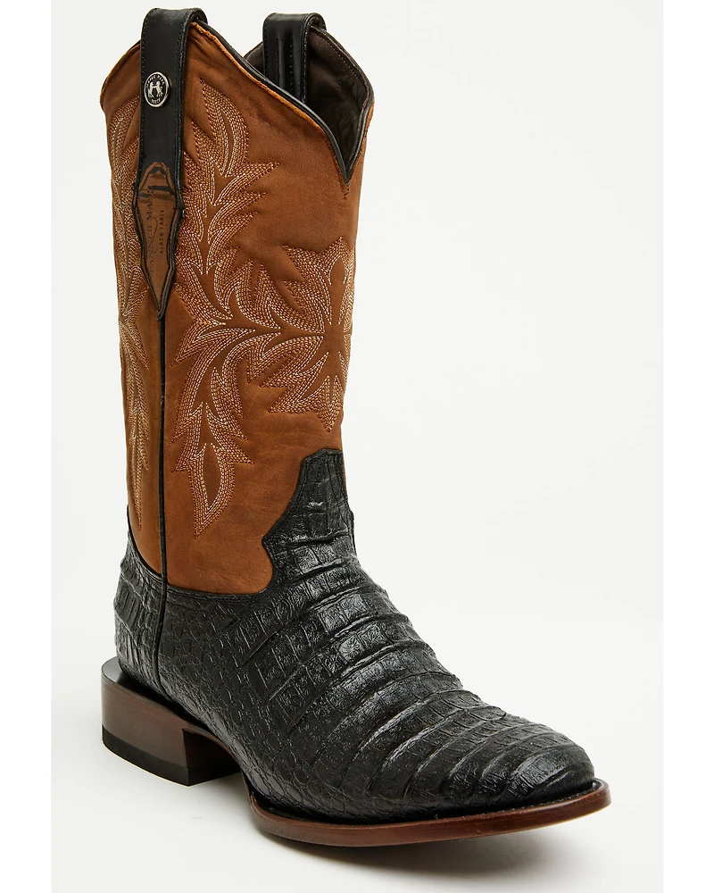 Tanner Mark Men's Caiman Print Western Boots - Round Toe