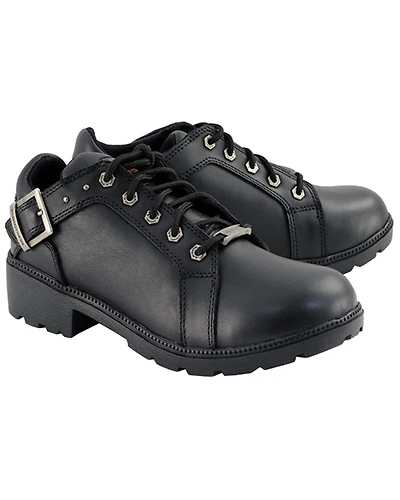 Milwaukee Leather Women's Lace-Up Motorcycle Shoes - Round Toe