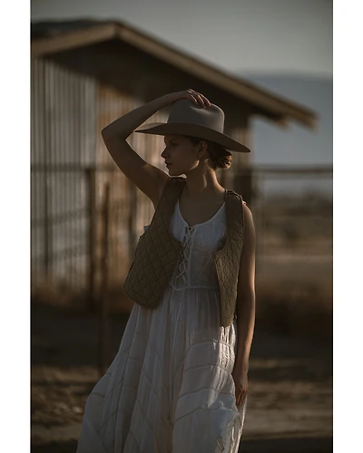 Scully Women's Lace-Up Jacquard Maxi Dress