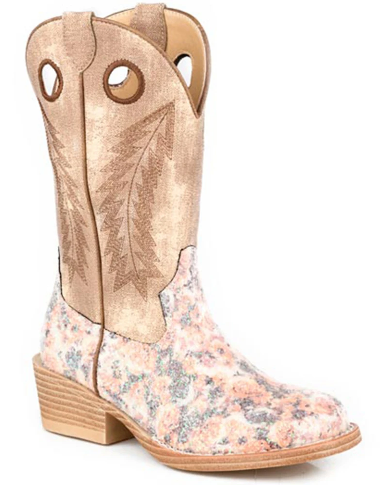 Roper Little Girls' Willow Glitter Western Boots - Round Toe