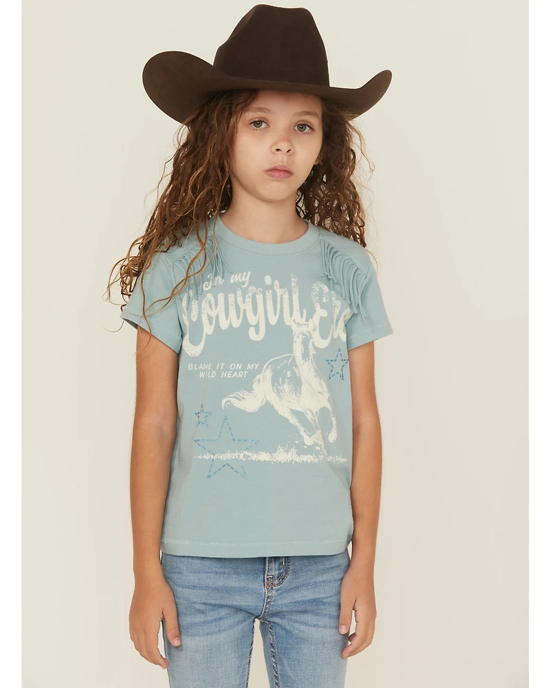Shyanne Girls' Cowgirl Era Fringe Short Sleeve Graphic Tee