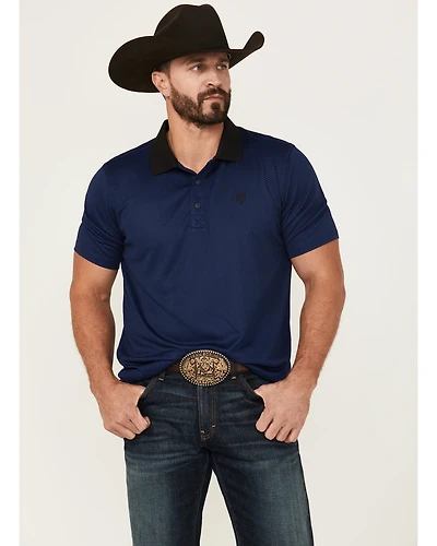 RANK 45® Men's Pickup Geo Print Short Sleeve Button-Down Polo Shirt