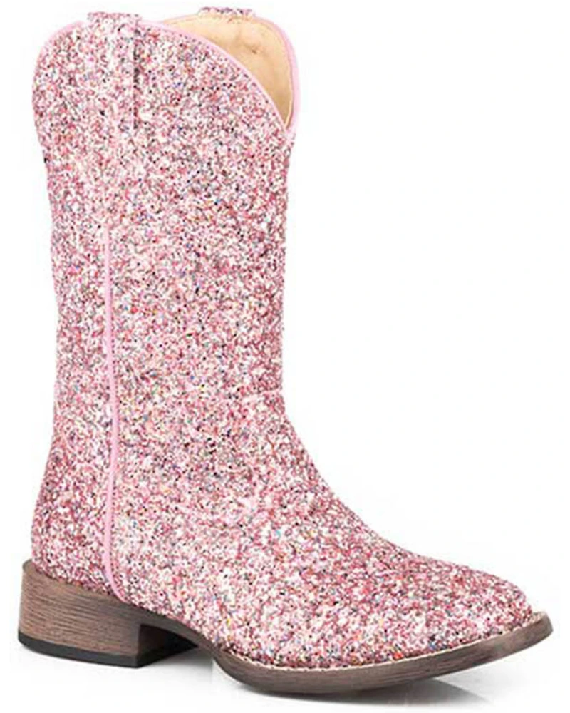 Roper Girls' Glitter Galore Western Boots - Broad Square Toe