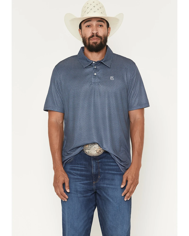 Panhandle Slim Men's Geo Print Short Sleeve Snap Polo Shirt
