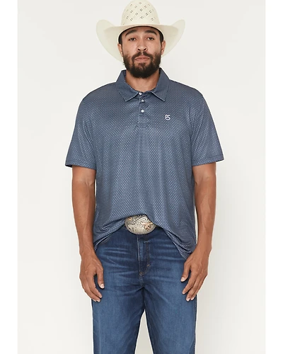 Panhandle Slim Men's Geo Print Short Sleeve Snap Polo Shirt