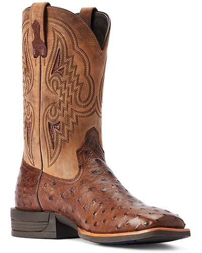 Ariat Men's Dagger Full-Quill Ostrich Exotic Western Boots - Broad Square Toe