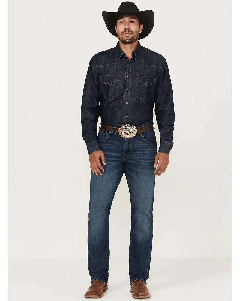 Wrangler Retro Men's Riviera Dark Wash Slim Straight Stretch Denim Jeans