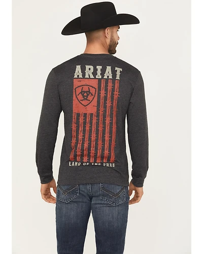 Ariat Men's Barbed Flag Logo Long Sleeve Graphic T-Shirt