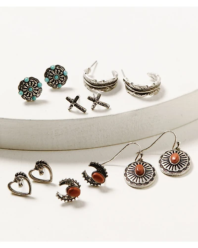 Shyanne Women's Canyon Sunset Crescent Earrings Set