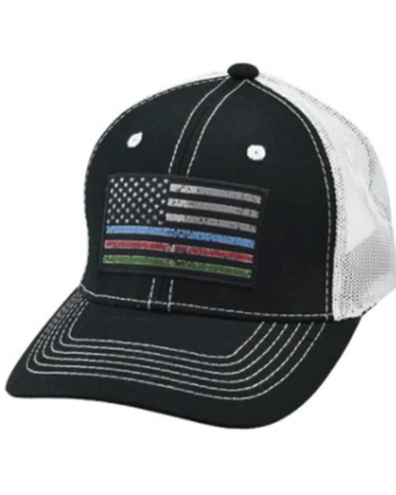 Justin Men's Front Line Flag Patch Mesh-Back Ball Cap