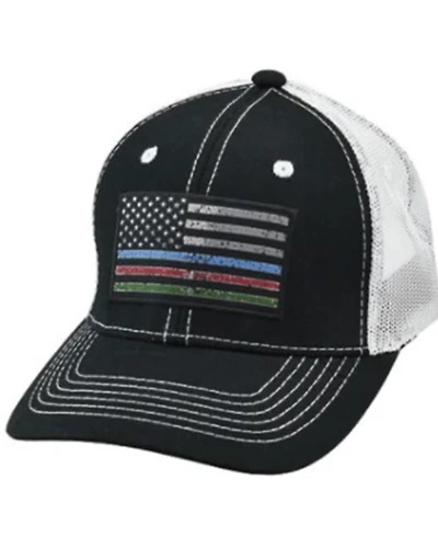 Justin Men's Front Line Flag Patch Mesh-Back Ball Cap