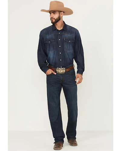 Cinch Men's Grant Dark Wash Relaxed Bootcut Stretch Denim Jeans
