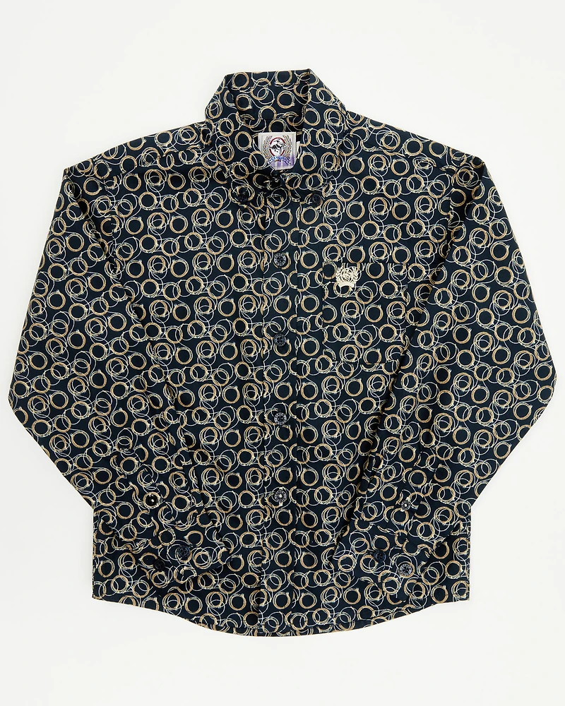 Cinch Toddler Boys' Geo Print Long Sleeve Button-Down Western Shirt