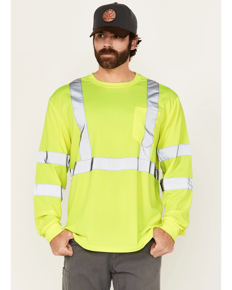 Hawx Men's Reflective Long Sleeve Work T-Shirt - Big