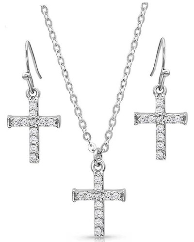 Montana Silversmiths Women's Unwavering Cross Jewelry Set - 2 Piece