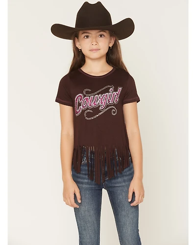 Cowgirl Hardware Girls' Fringe Short Sleeve Tee