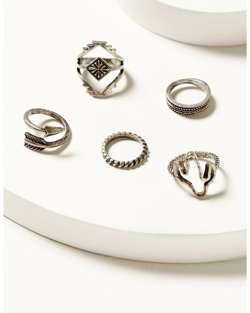 Shyanne Women's Isla Oasis Cactus Ring Set - 5 Piece