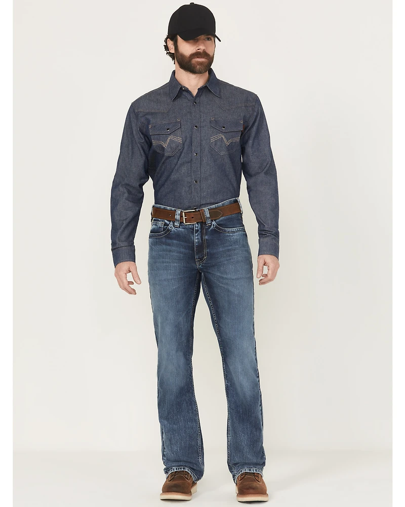 Cody James Men's FR Medium Wash Slim Bootcut Stretch Denim Work Jeans