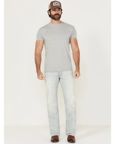 Moonshine Spirit Men's Savage Wash Hutch Slim Bootcut Stretch Denim Jeans