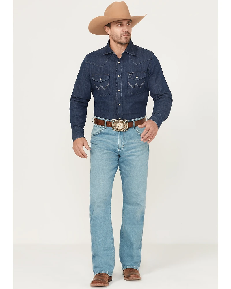 Wrangler Men's Retro Midland Medium Washed Relaxed Fit Bootcut Stretch Denim Jeans