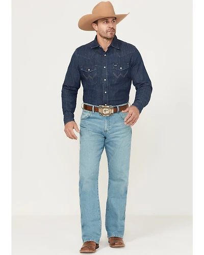 Wrangler Men's Retro Midland Medium Washed Relaxed Fit Bootcut Stretch Denim Jeans
