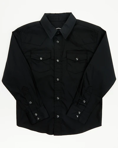 Gibson Toddler Boys' Solid Long Sleeve Snap Western Shirt