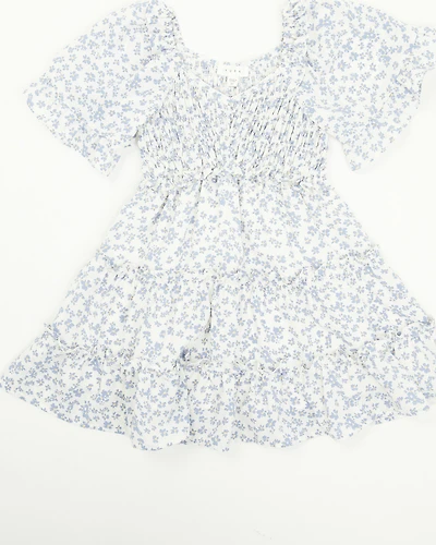 Yura Toddler Girls' Floral Print Puff Sleeve Dress