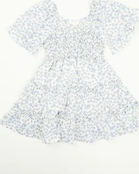 Yura Toddler Girls' Floral Print Puff Sleeve Dress