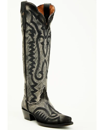Dan Post Women's Denim Darlin Tall Western Boots - Snip Toe