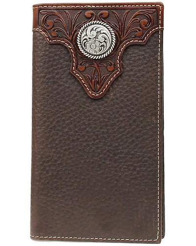 Ariat Men's Overlay Rodeo Check Book Wallet