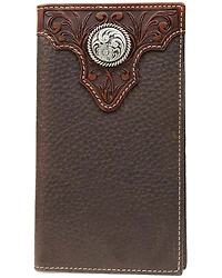 Ariat Men's Overlay Rodeo Check Book Wallet