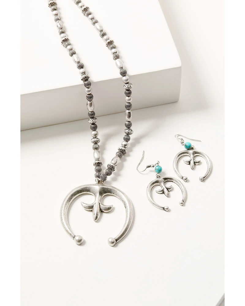 Shyanne Women's Rodeo Sunset Squash Blossom Jewelry Set - 2 Piece