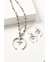 Shyanne Women's Rodeo Sunset Squash Blossom Jewelry Set - 2 Piece