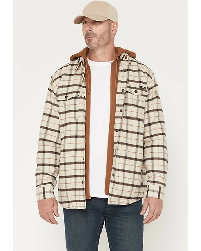 Hawx Men's Bronson Plaid Print Insulated Hooded Flannel Shirt Jacket