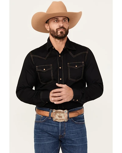 Wrangler Retro Men's Solid Long Sleeve Snap Western Shirt