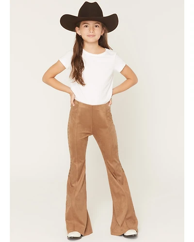 Shyanne Girls' Studded Side Seam Faux Suede Flare Pants