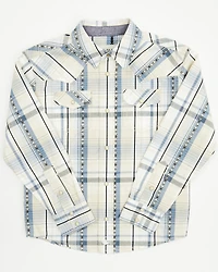 Cody James Toddler Boys' Western Wind Plaid Print Long Sleeve Snap Shirt