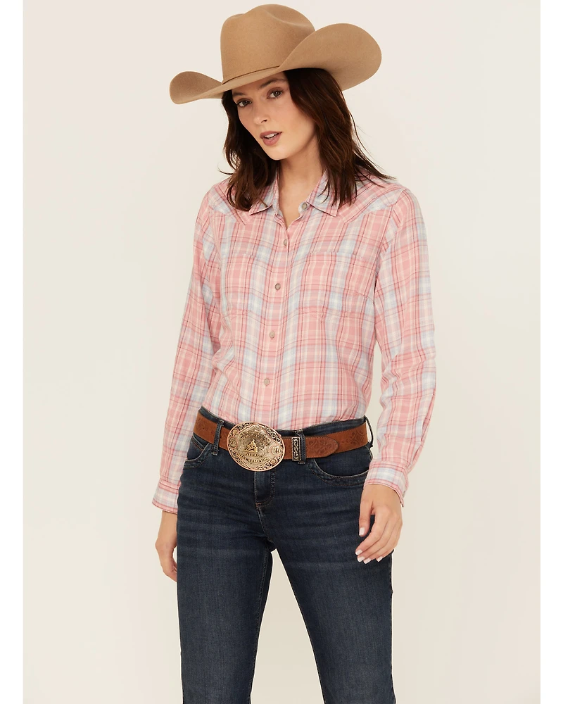 Ariat Women's Billie Jean Plaid Print Long Sleeve Button-Down Western Shirt