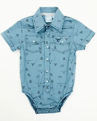 Cowboy Hardware Infant Boys' Branding Iron Short Sleeve Snap Onesie