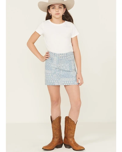 Wrangler Girls' Bandana Print Denim Skirt