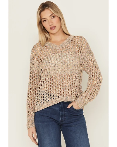 Cleo + Wolf Women's Allison Spacedye Open Weave Sweater