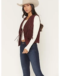 Scully Women's Suede Fringe Front Tie Vest