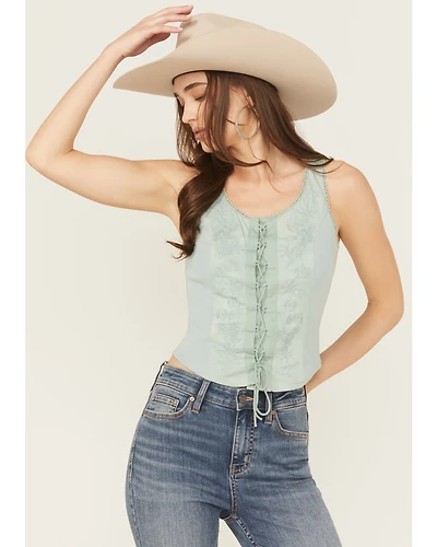 Rock & Roll Denim Women's Embroidered Tank Top