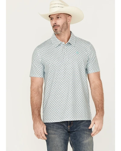 Panhandle Men's Geo Print Short Sleeve Stretch Polo