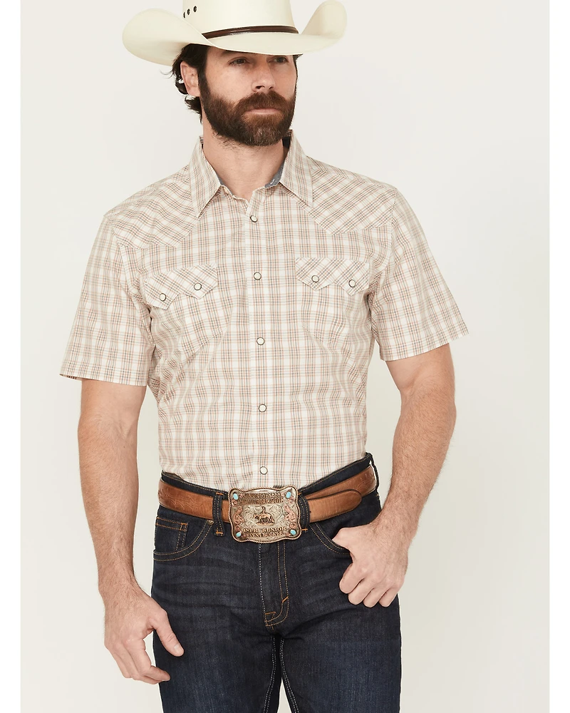 Cody James Men's Rangewear Plaid Print Short Sleeve Snap Western Shirt