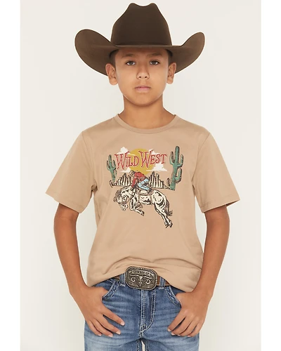 Sable Sky Boys' Wild West Short Sleeve Graphic T-Shirt