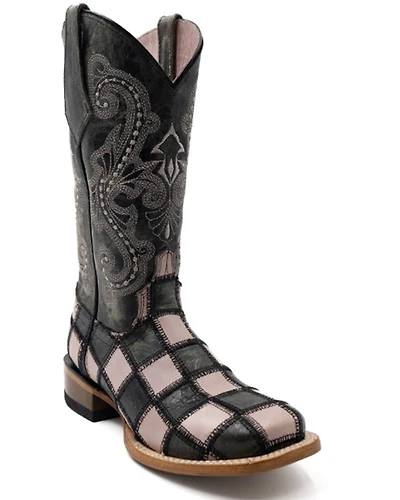 Ferrini Women's Patchwork Western Boots - Broad Square Toe