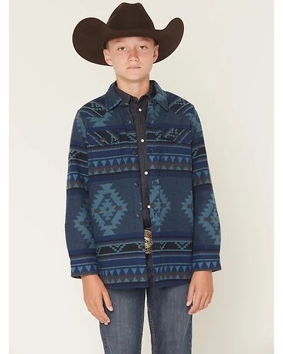Cody James Boys' Rosewell Southwestern Print Button-Down Flannel Shirt Jacket