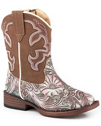 Roper Toddler Girls' Raya Floral Western Boots - Square Toe
