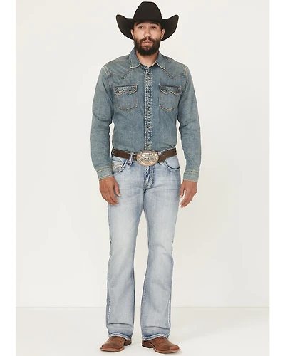 Rock & Roll Denim Men's Boot Barn Exclusive Light Wash Pistol Bootcut Stretch Jeans
